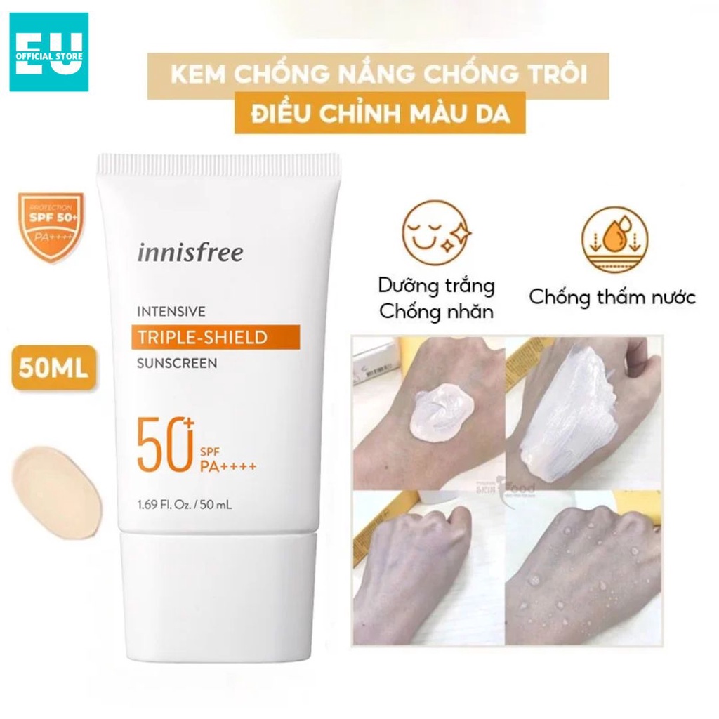 Kem chống nắng Innisfree hồng và vàng SPF 50+ PA