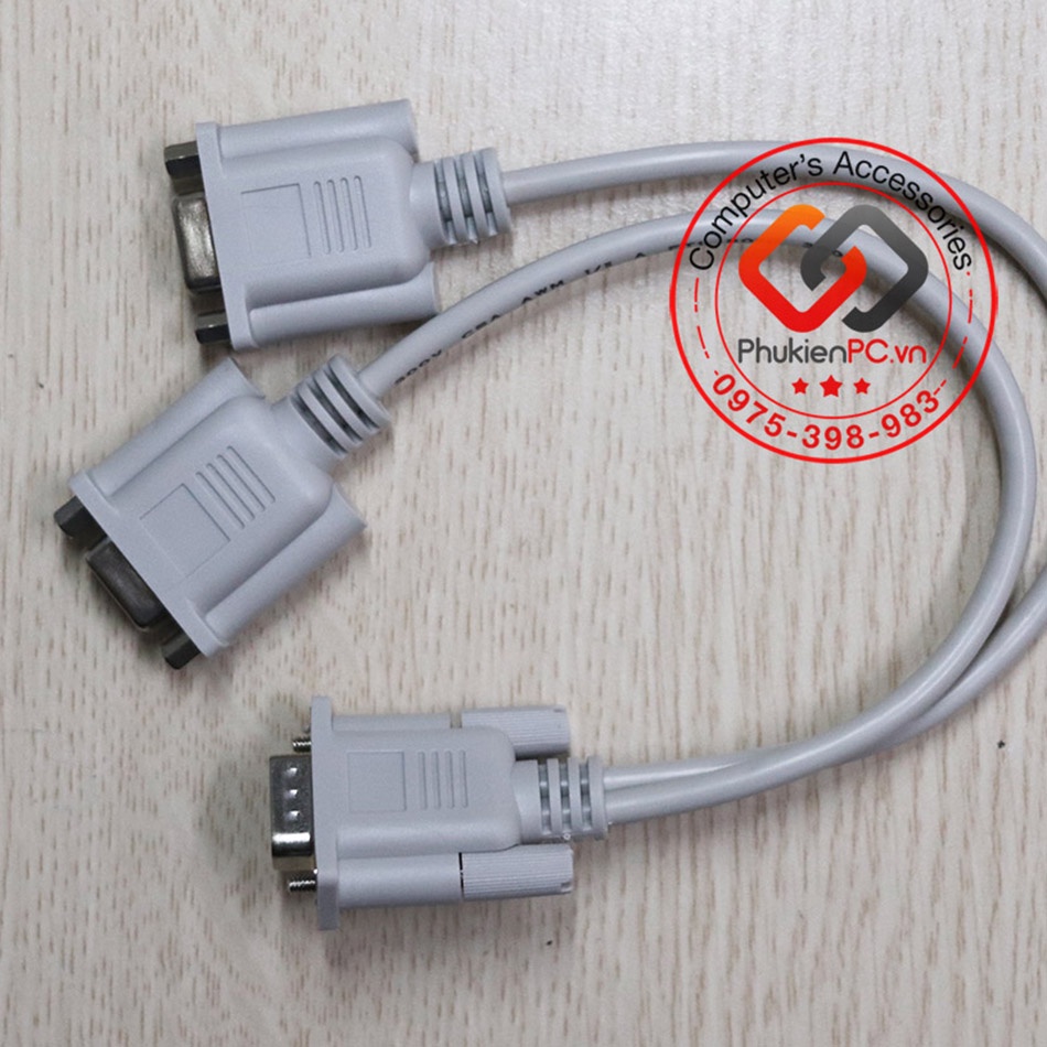 Cáp chia cổng COM DB9 Male chân đực 1 ra 2 chân cái  cho máy lập trình công nghiệp, Y tế
