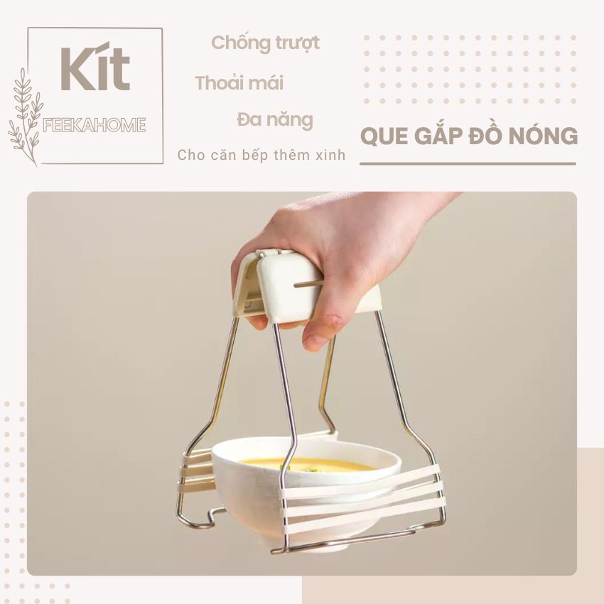 Kẹp gắp đồ nóng đa năng chống trượt cao cấp, dụng cụ gắp đồ nóng - bát - đĩa mọi kích cỡ