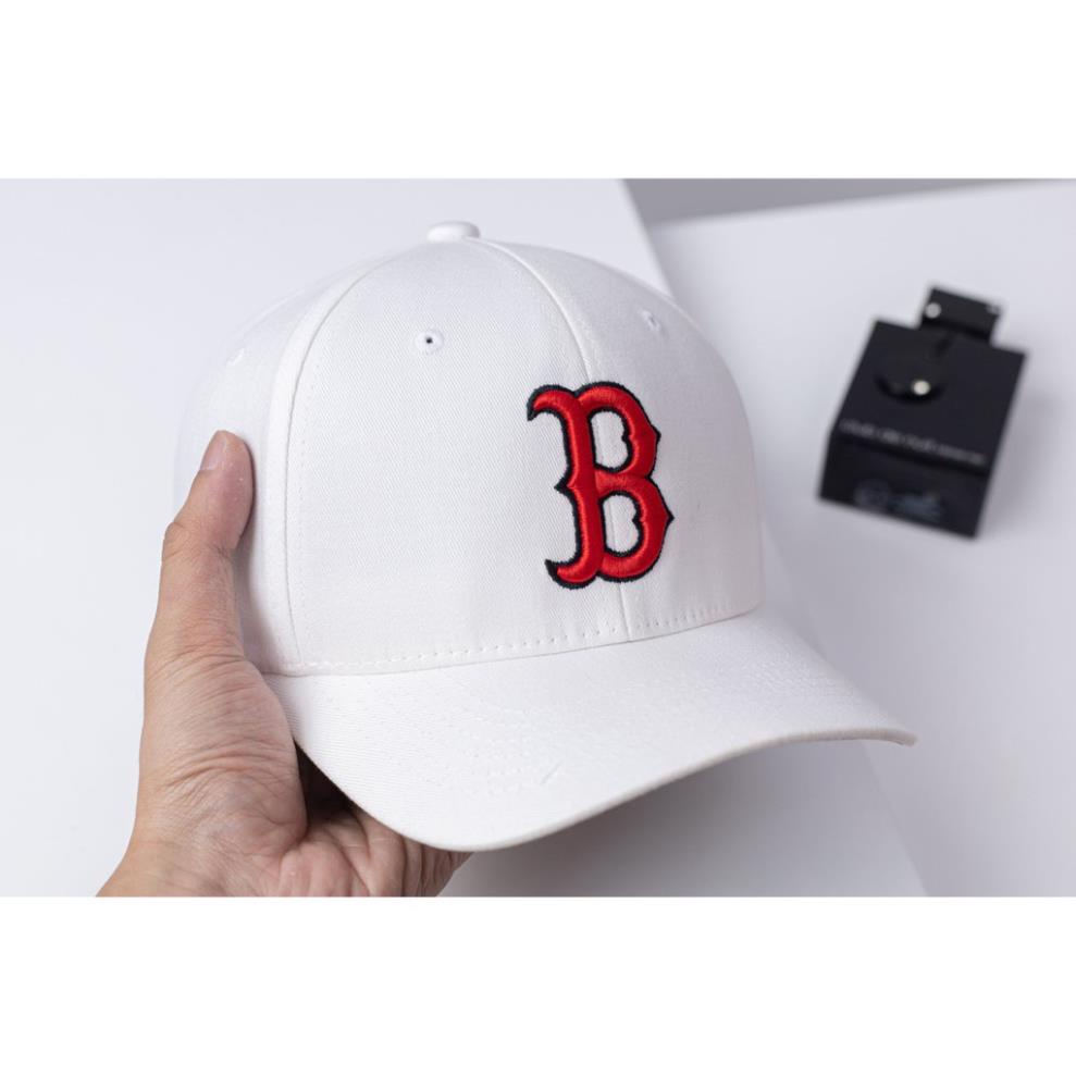 NÓN LƯỠI TRAI  M.L.B Chất liệu Cotton cao cấp, Màu Trắng Đen, logo B thêu nối, đường may tinh tế. thời trang