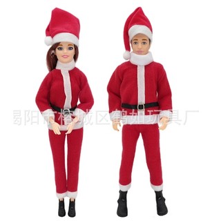 Quần áo và váy noel cho búp bê barbie và búp bê nam ken size 30cm