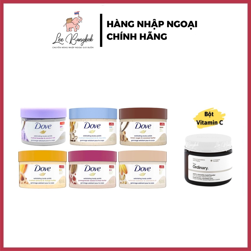 Combo Tẩy Da Chết Dove + Bột Vitamin C Ordinary, Giúp Dưỡng Trắng Và Tẩy Da Chết Body Hiệu Quả Tại Nhà | BigBuy360 - bigbuy360.vn