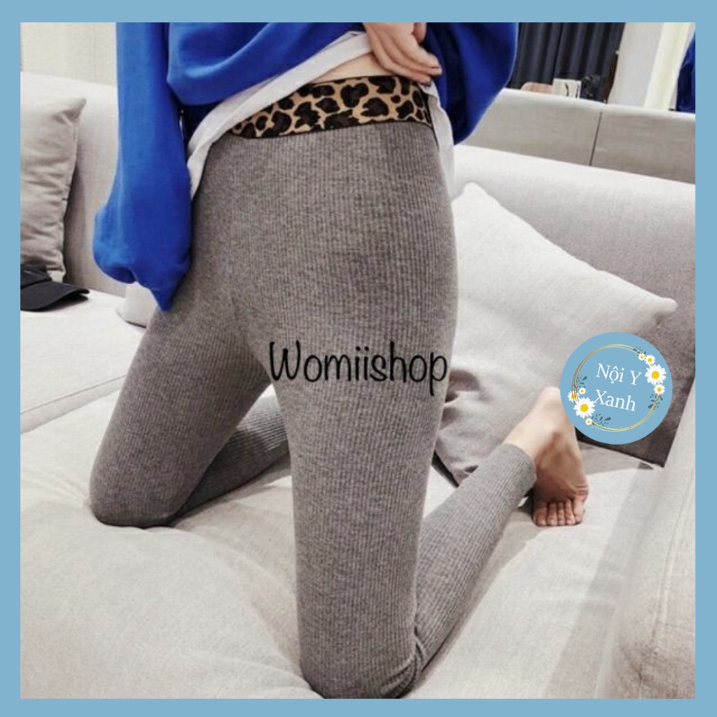 Quần Legginh Len Tăm Nữ Cạp Hình Hoa Báo SIÊU CO GIÃN nội y xanh -  chất đẹp