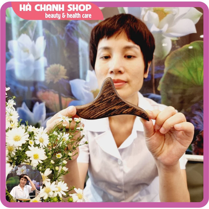 Dụng Cụ Ấn Huyệt Hình Tam Giác Bằng Gỗ Mun Dụng Cụ Massage Chân Massage Body Hình Chim Én Đa Năng Cưu Ấn Huyệt Gỗ