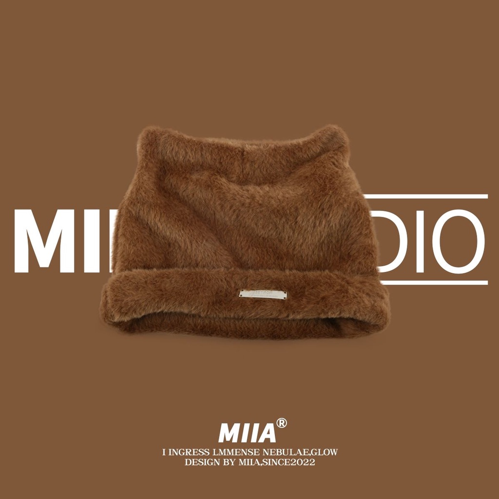 Mũ Len Giả Lông Chồn Hình Tai Mèo Dễ Thương Cho Nữ