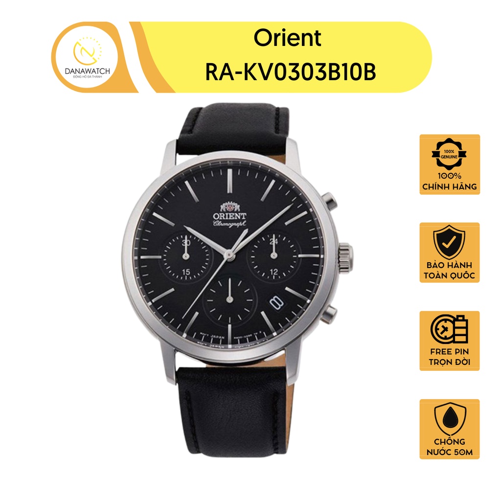 Đồng hồ nam Orient RA-KV0303B10B dây da chính hãng cọc số màu bạc thiết kế nam sang trọng thanh lịch chịu bền tốt