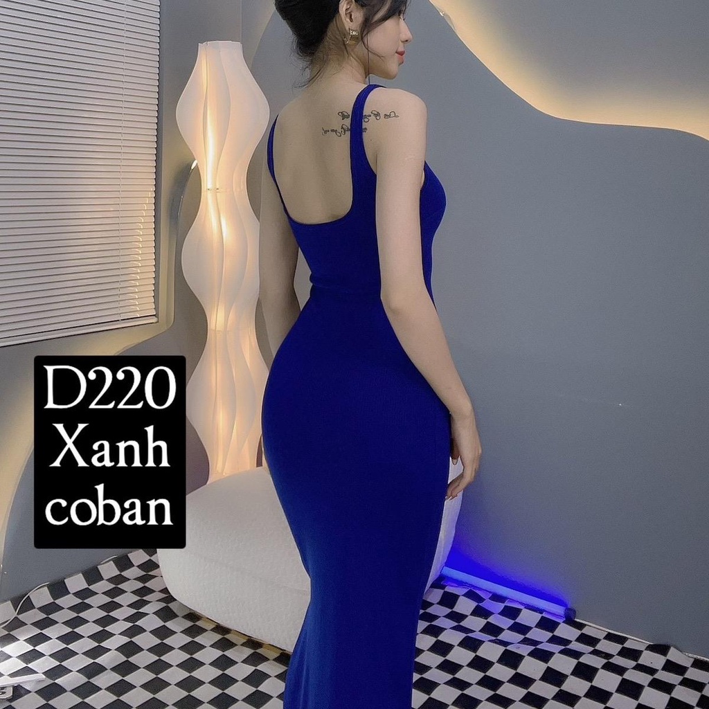 D220 - Đầm body 2 dây bảng to basic