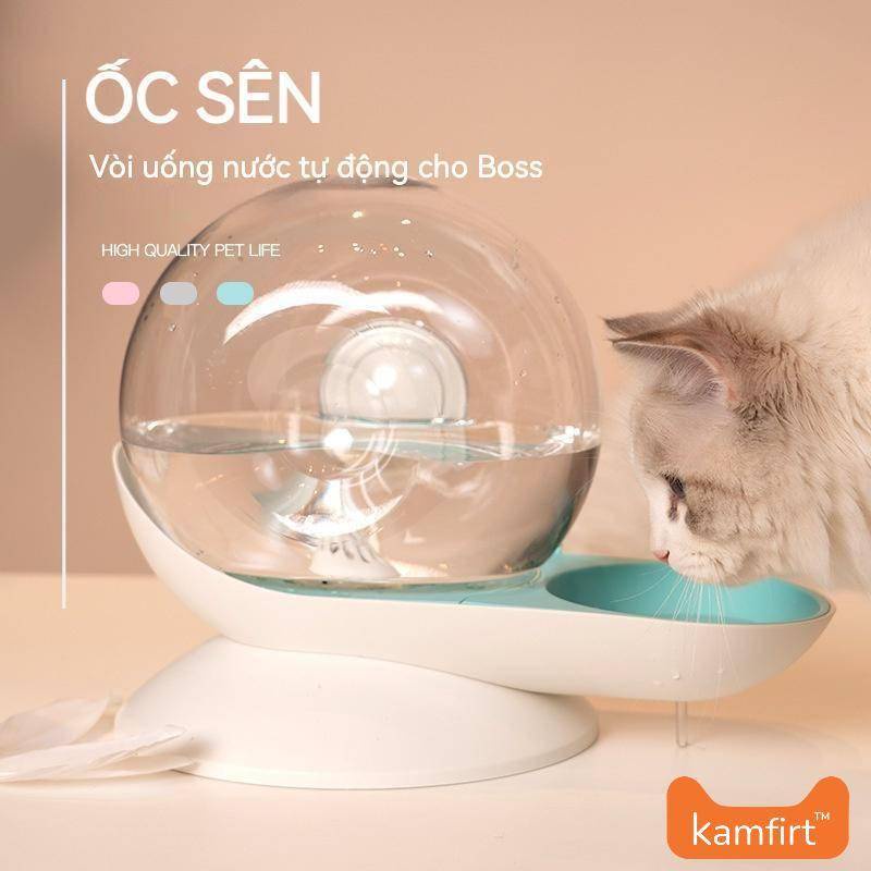 Máy lọc uống nước tự động Kamfirt hình ốc sên cho mèo/ thú cưng