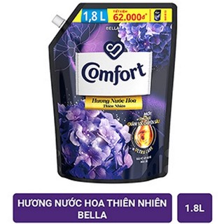 Comfort nước xả vải dạng túi 1.8l một lần xả hương ban mai, nước hoa thiên nhiên sophia, bella, jennie, trắng