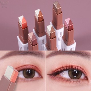 Professional 2In1Double Color Lazy Eyeshadow Stick Stereo Gradient Shimmer Chống Thấm Nước Lâu Dài Shimmer Phấn Mắt Trang Điểm