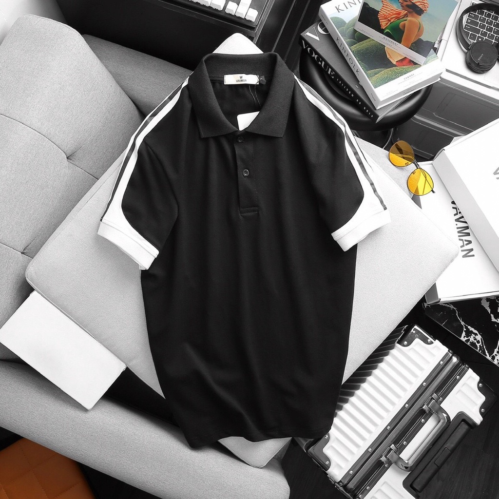 Áo polo nam cổ bẻ phối màu chất vải cá sâu cao cấp hàng VNXK full bõ full hộp sang trọng V002