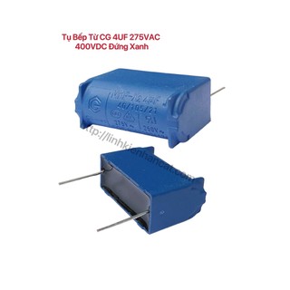 Tụ bếp từ cg 4uf 275vac 400vdc đứng xanh