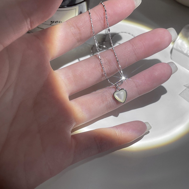 1 Vòng cổ Bạc Mặt Đá Mắt Mèo Đơn Giản Thời Trang Cá Tính Dành Cho Nữ Và Bé Gái