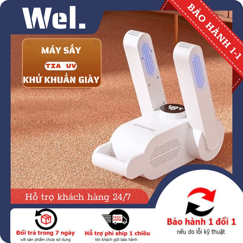 Máy sấy giày, khử mùi giày dép có đầu kéo UV khử khuẩn, khiến giày dép luôn thơm tho, khô thoáng