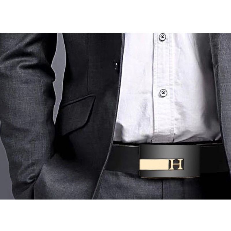 Thắt lưng nam bản nhỏ 3,2cm, dây nịt nam chữ H , nịt da nam khóa tự động thiết kế luôn trong giấu dây
