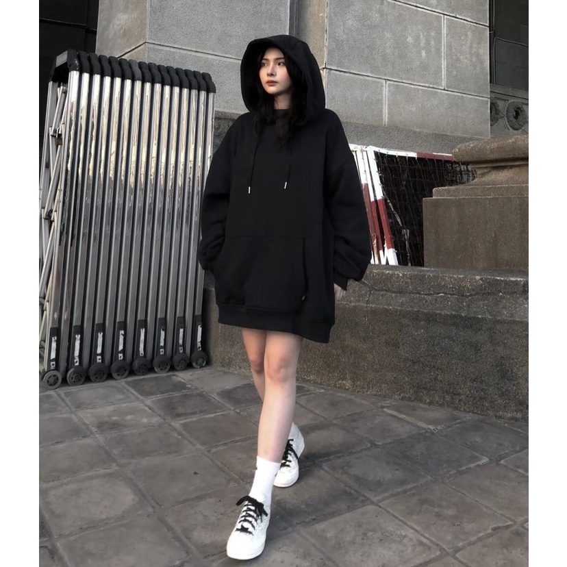 Áo hoodie trơn unisex ullzang nỉ ngoại local brand LOUSI - Áo khoác nỉ trơn unisex 7 màu có form rộng XL - LOUSI.SG