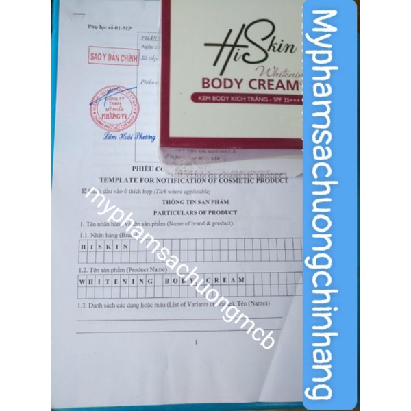 KEM BODY KÍCH TRẮNG DA HISKIN 100g