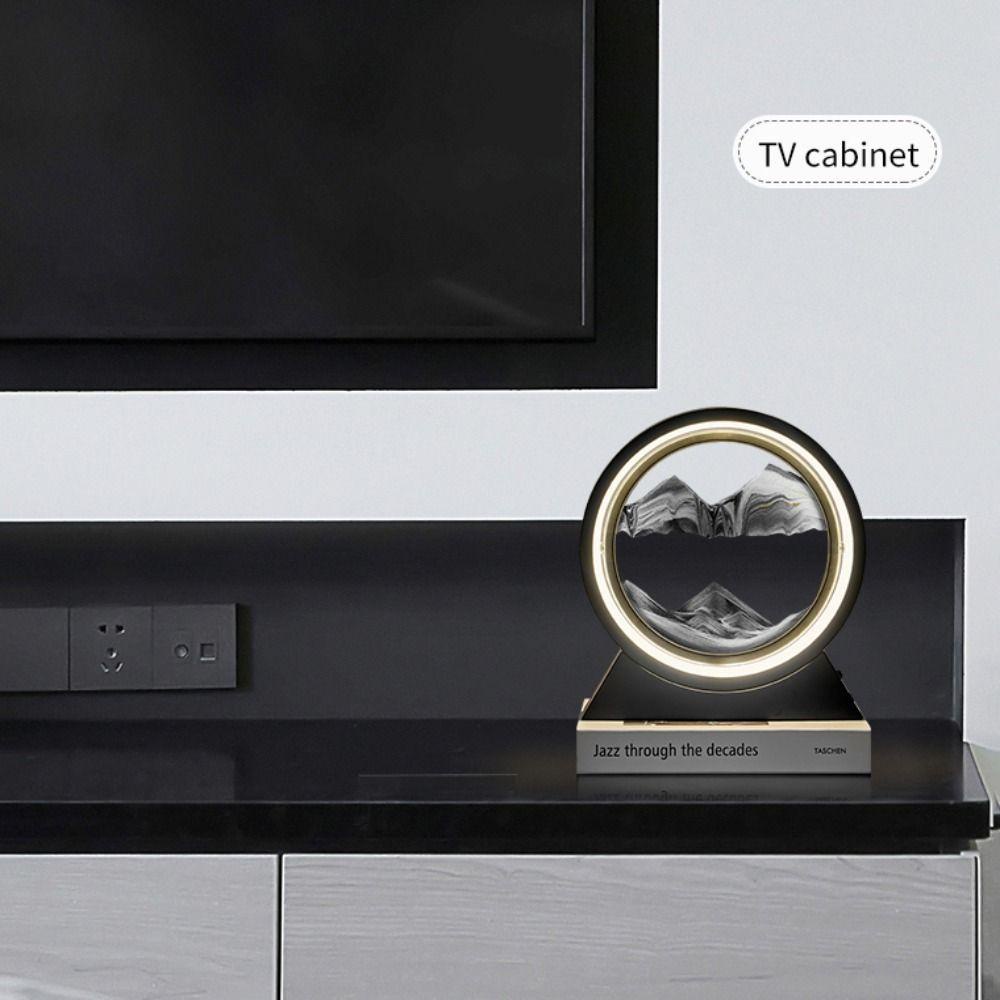 Đèn LED 3D Kiểu Cát Chảy 7 Màu Để Bàn Trang Trí Nội Thất