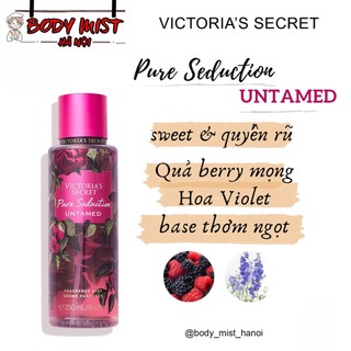 Xịt thơm toàn thân, xịt Body Mist Victoria's Secret Pure Seduction UNTAMED 10ml - 30ml chính hãng
