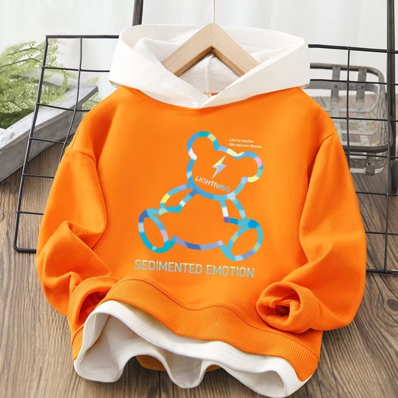 Áo hoodie BXPB giả hai lớp dáng rộng thời trang mùa thu dành cho trẻ em từ 3-15 tuổi