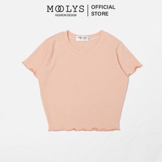 Áo crop top thun gân đơn giản, basic Moolys MC010
