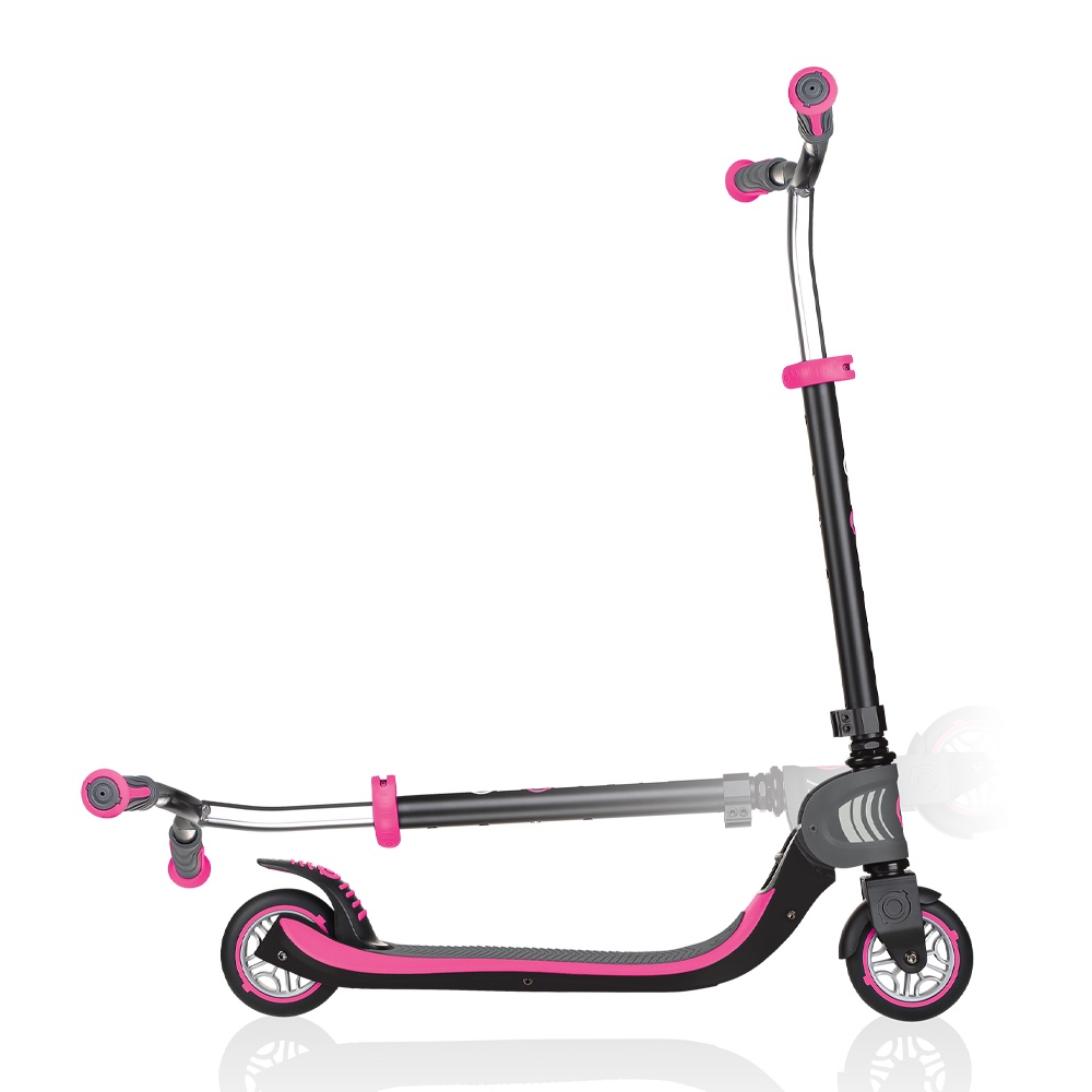 Xe Trượt Scooter 2 Bánh Gấp Gọn Globber Flow 125 Cho Trẻ Em Từ 6 Tuổi - Đen/Hồng