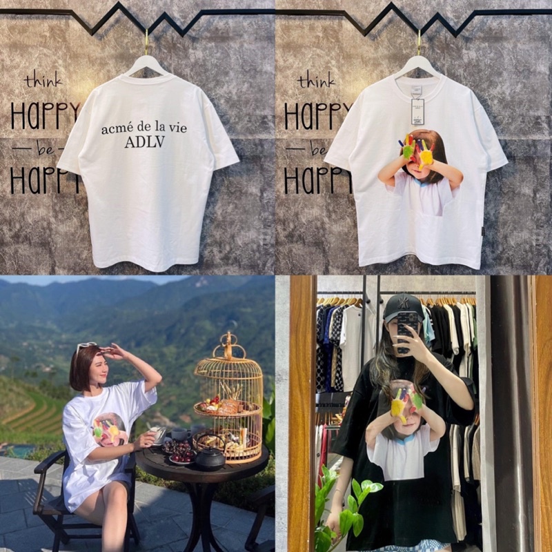 (ảnh thật) Áo phông trắng viền xanh a/ dlv hàng chuẩn 1:1