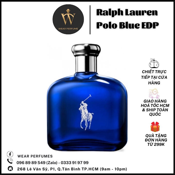 Nước hoa Ralph Lauren Polo Blue Eau de Toilette - Phong cách Mạnh mẽ, Nam tính, Hấp dẫn - Fullsize và Chiết