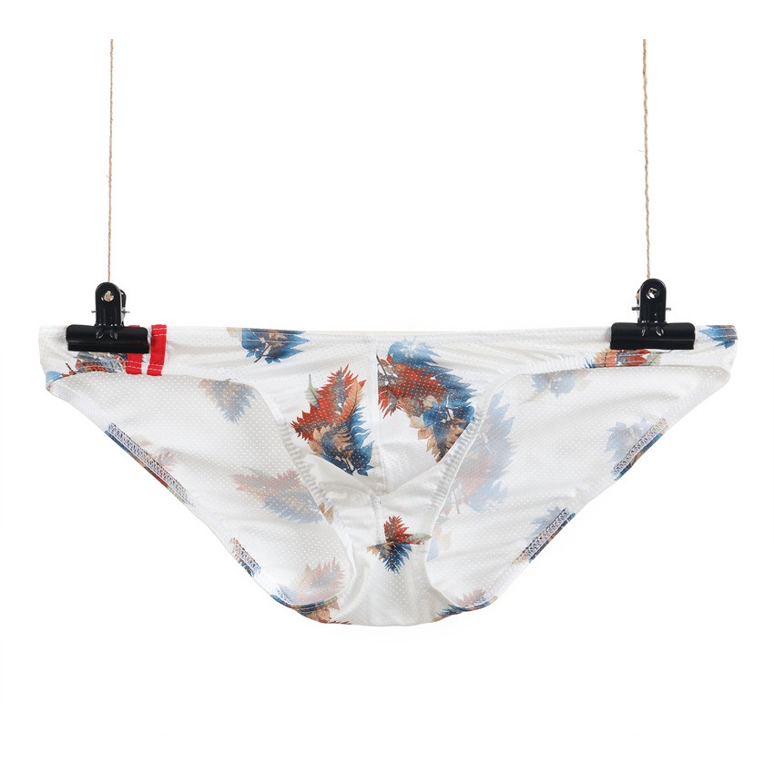 Quần Lót Lưng Thấp Phối Lưới Thoáng Khí In Họa Tiết Cá Tính Cho Nam