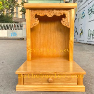 Bàn thờ thần tài ông địa gỗ Sồi ngang 48cm