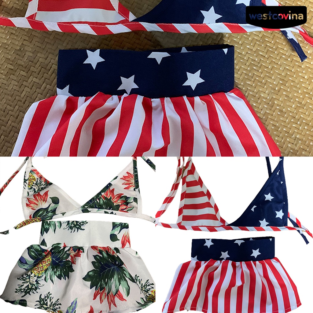 [COD]♘Bộ Đồ Bơi Bikini In Họa Tiết Dễ Thương Thời Trang Mùa Hè Cho Cún Cưng