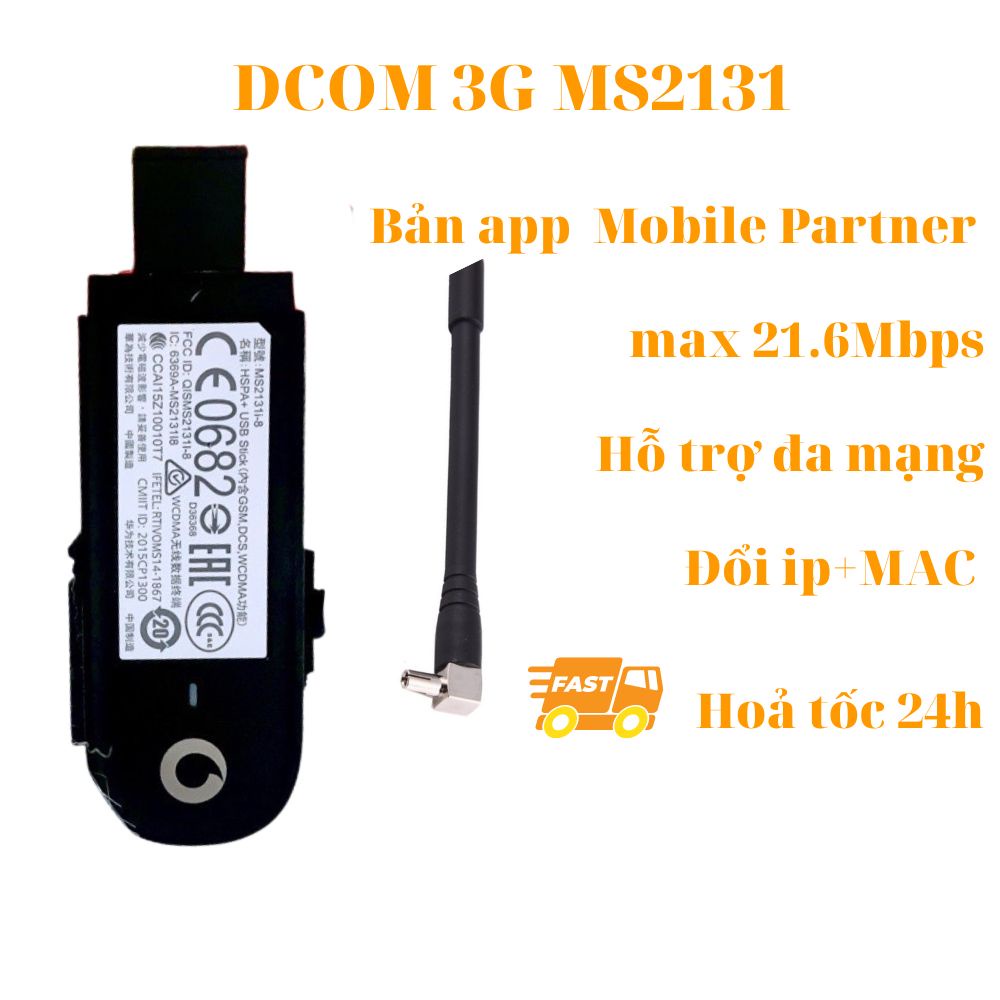 Dcom 3G MS2131 , usb Dcom 3G Huawei, sử dụng đa mạng , dcom đổi ip đổi mac
