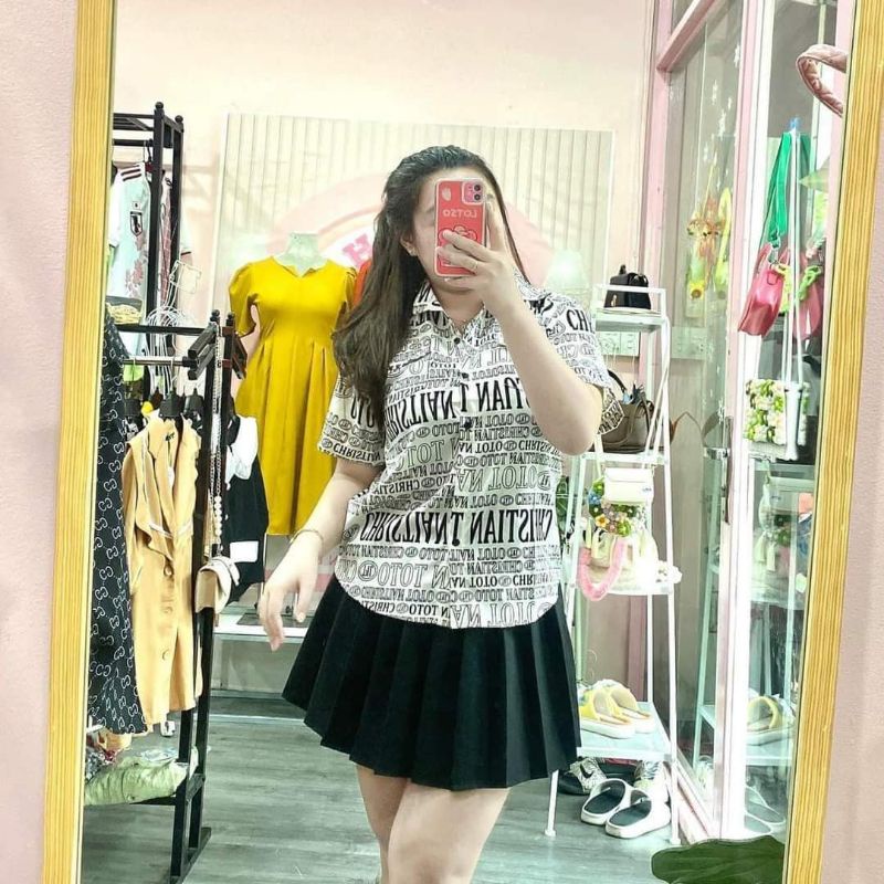 Áo sơ mi họa tiết tay ngắn BIGSIZE