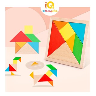 Đồ chơi ghép hình gỗ thông minh Tangram size lớn cho bé BeThongMinh