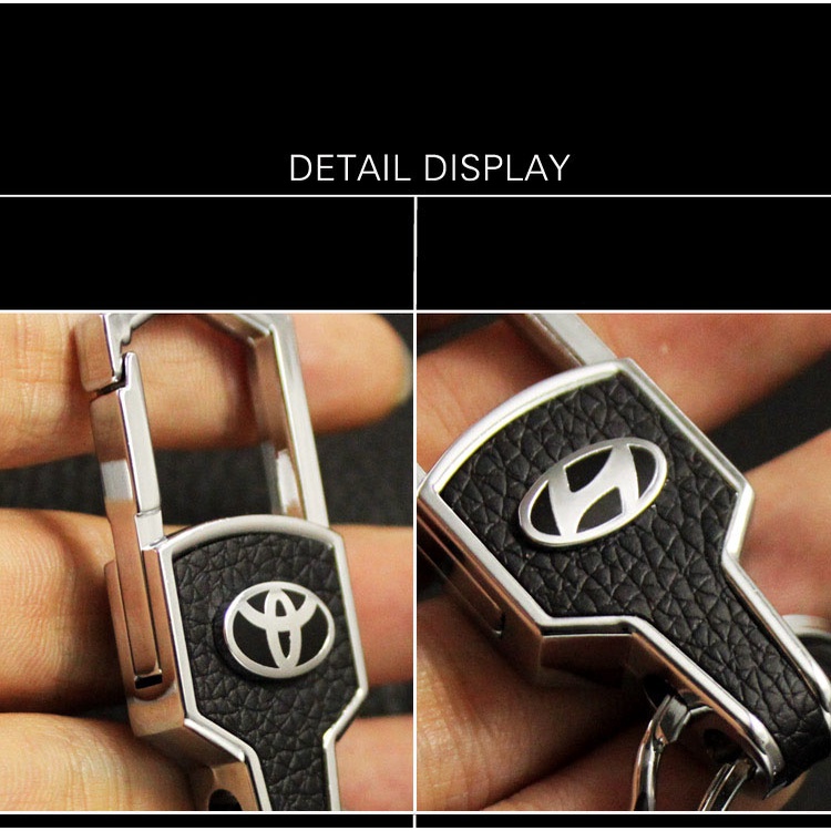 Móc Chìa Khóa Ô Tô Bọc Da Cao Cấp Gắn Logo Theo Hãng Xe Thiết Kế Sang Trọng