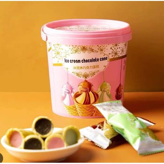 Xô Bánh Ốc Quế Nhân Kem