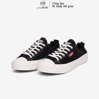 [Mã WABRMH99 giảm 12% đơn 99K]Giày Bata Nữ giayBOM Thiết Kế Basic Chất Liệu Canvas Đế Cao 2 cm B1063