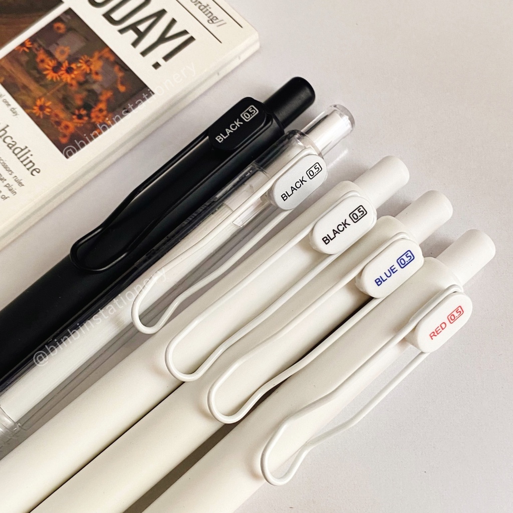 Bút gel mực đen Domi phong cách basic, ngòi 0.5 mm BDM911