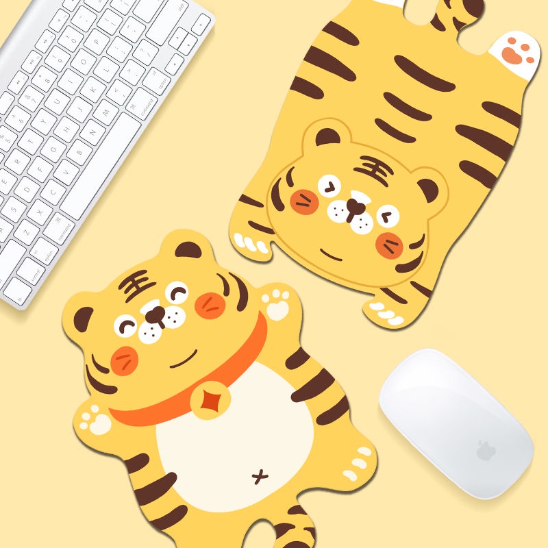 Tấm Lót Chuột Và Bàn Phím Máy Tính Dày Dặn Hình Chú Hổ Dễ Thương Chống Trượt Tiện Dụng Cho Gia Đình / Văn Phòng