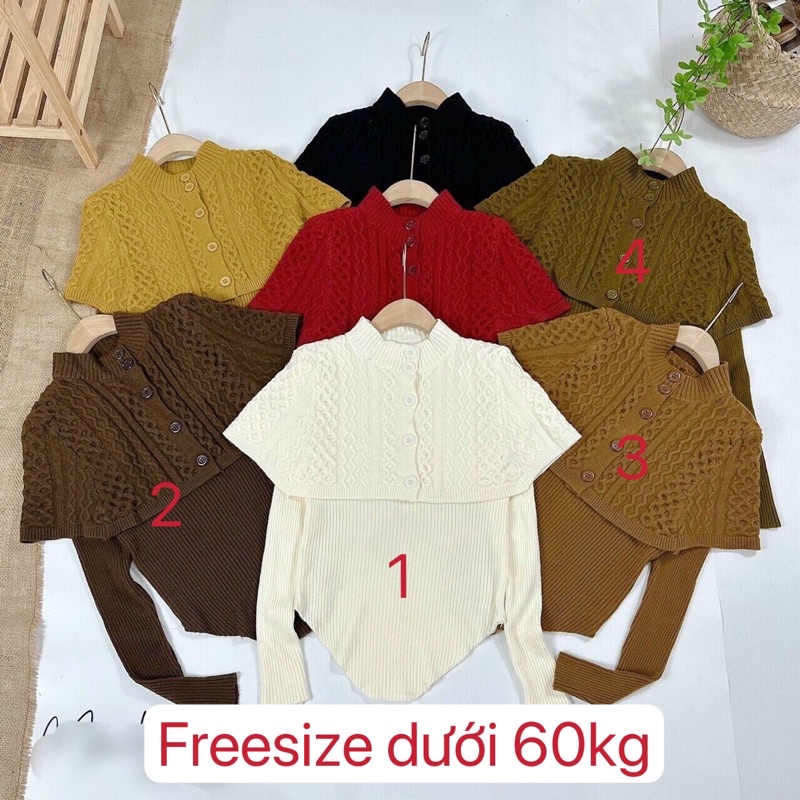 Áo len kèm áo choàng sang chảnh