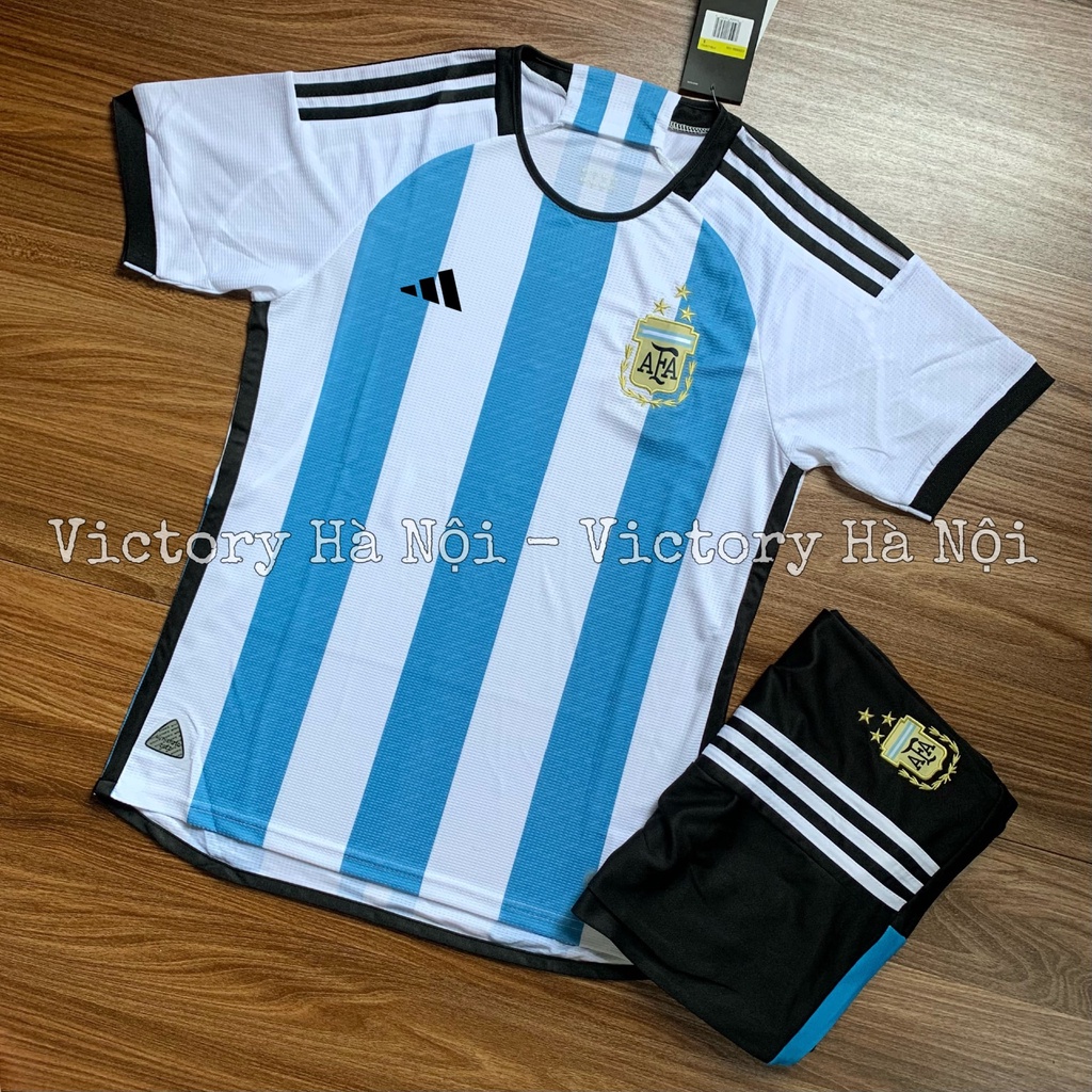 Áo Bóng Đá Đội Tuyển Argentina, Áo Đá Banh Argentina 3 Sao 22/23 - Chuẩn Mẫu Thi Đấu - Vải Polyester Gai Thái