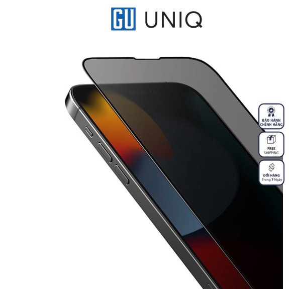 Kính Cường Lực UNIQ OPTIX Privacy For iPhone 14/ 14 Plus/ 14 Pro/ 14 Pro Max phủ lớp chống nhìn trộm, lớp kháng khuẩn