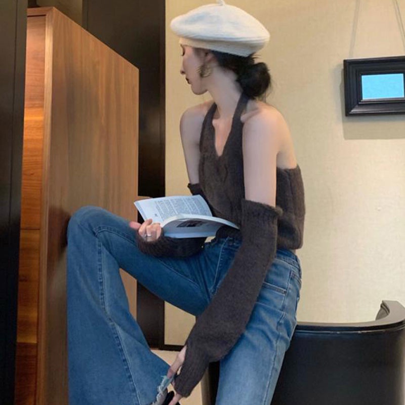 Áo kiểu XINLANYASHE dệt kim không tay phong cách Hàn Quốc gợi cảm dành cho nữ