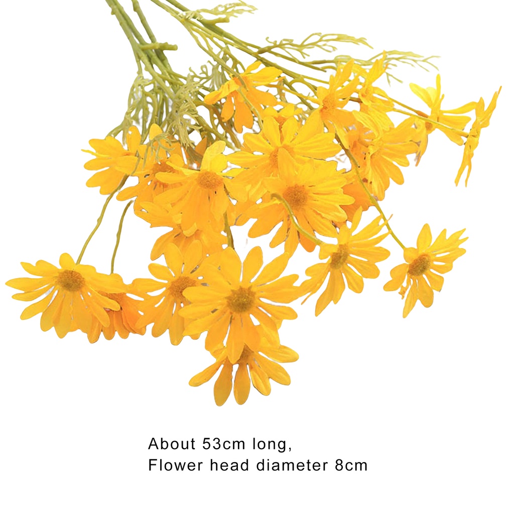 Bó Hoa Cúc Giả 5 Bông Bằng Lụa Chống Tia UV Nhiều Màu Trang Trí Nhà Cửa