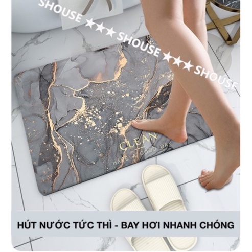 Thảm Lau Chân Silicon nhà bếp siêu thấm hút nước để cao su chống trơn trượt 3d hình thú