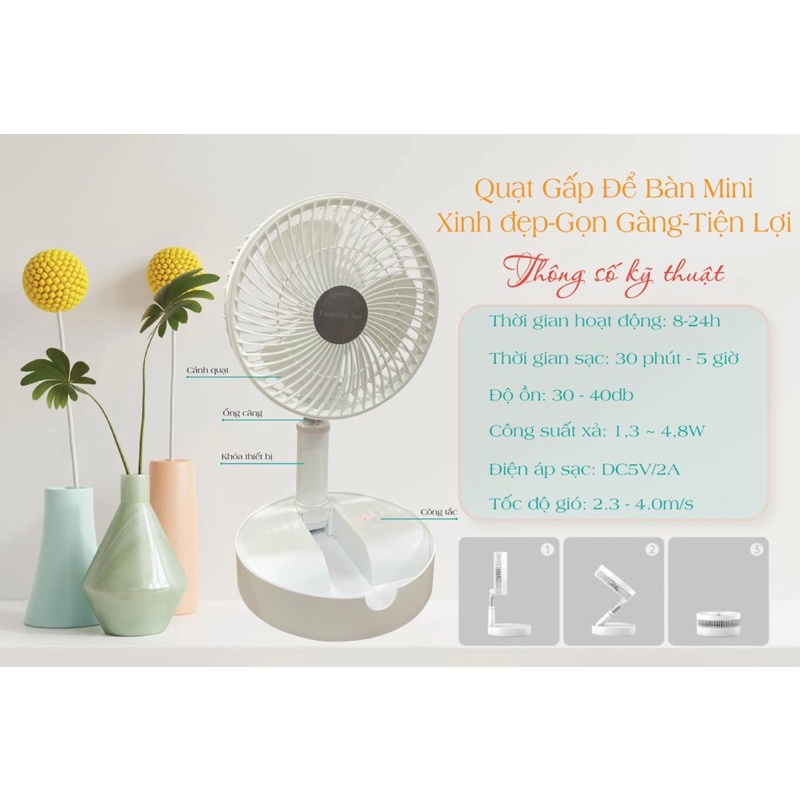 QUẠT CHO TRẺ SƠ SINH, QUẠT ĐỂ BÀN SẠC PIN