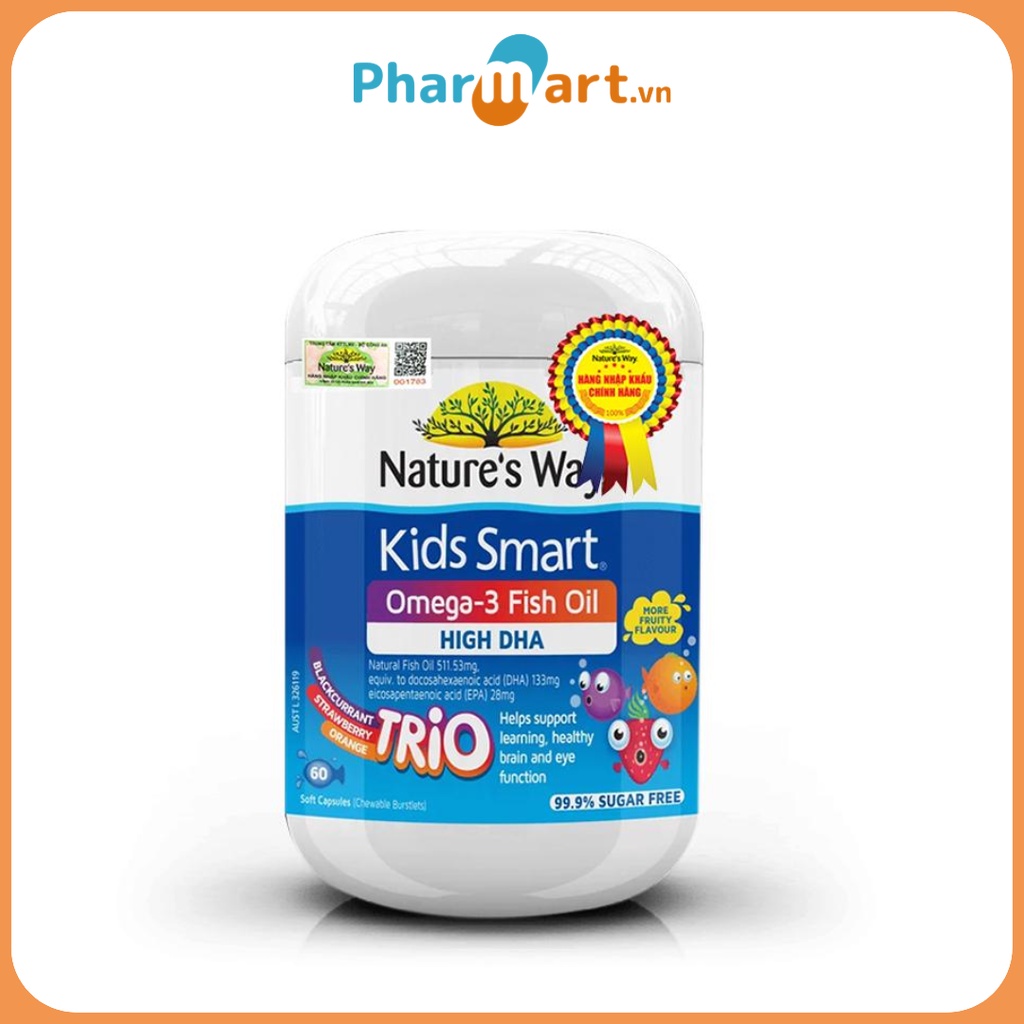 Nature's Way Omega-3 Fish Oil Trio - Bổ sung Omega 3 cho bé