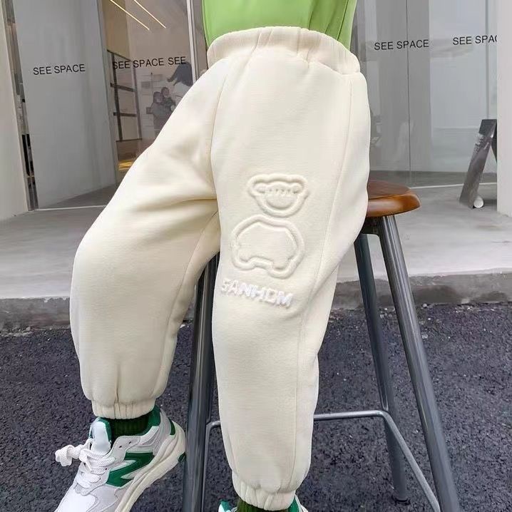 Quần Cotton Lót Lông Cừu Dày Dặn Thời Trang Thu Đông Cho Bé Gái We