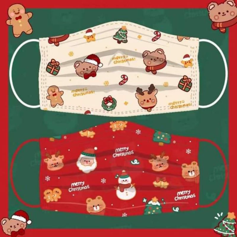 Có Sẵn - Set 10 Chiếc Khẩu trang Noel Size Người Lớn