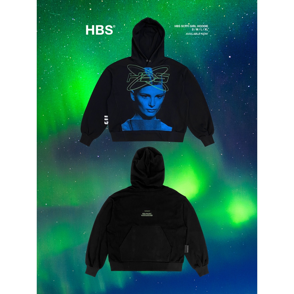 Áo hoodie in graphic HBS SCI-FI WOMAN HOODIE